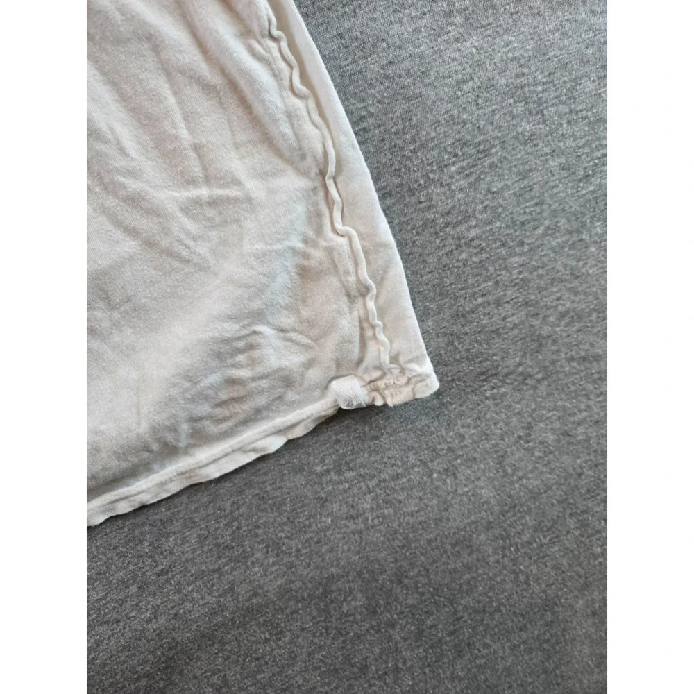 WE‎ THE FREE PEOPLE TOP WOMEN'S LARGE IVORY SHORT SLEEVE POP YOUR COLLAR TEE